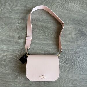 🆕 Kate Spade Conch Pink Madison Saffiano Leather Saddle Crossbody Bag